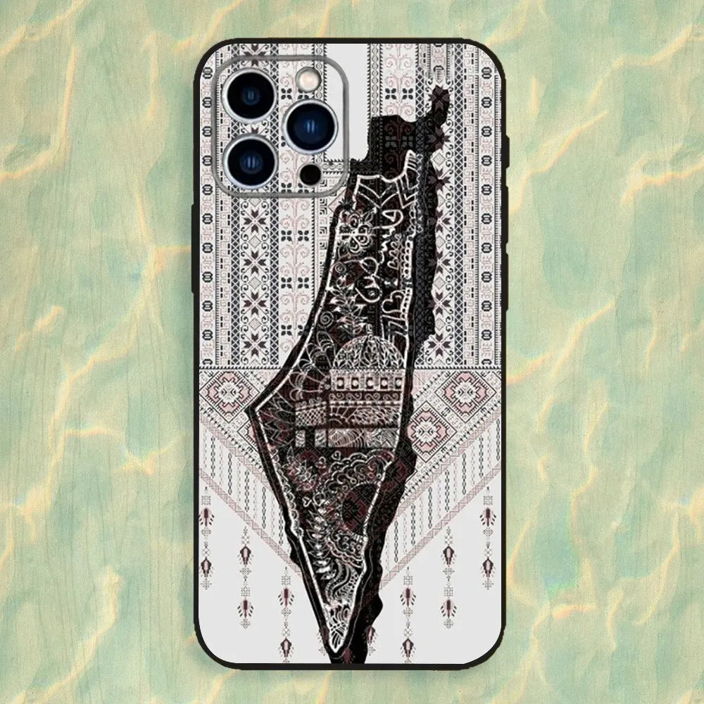 P-Palestines Hattah Keffiyeh Phone Case For iPhone 16,15,14,13,12,11 Plus,Pro Max,XS,X,XR,SE,Mini,8,7,Soft Silicone Black Cover