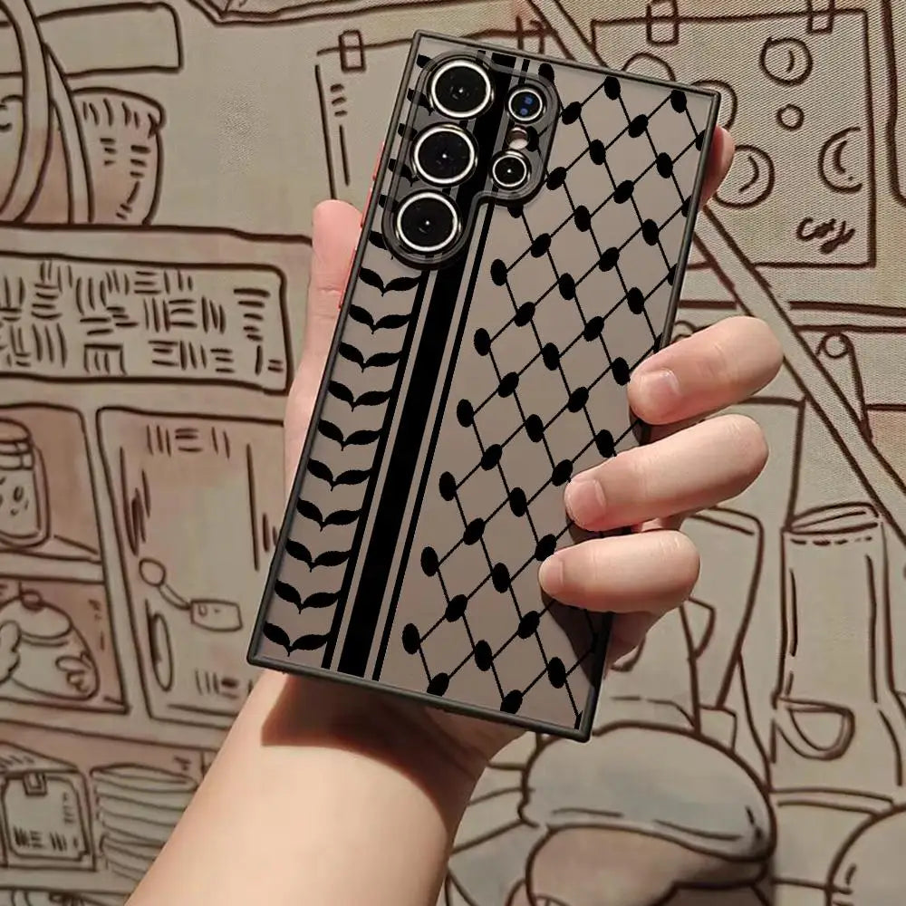 Palestine Flag Map Phone Case For Samsung S25 Ultra S23 S24 Fe S21 S22 Plus S23 Fe S24 Ultra S21 Fe Matte Cover