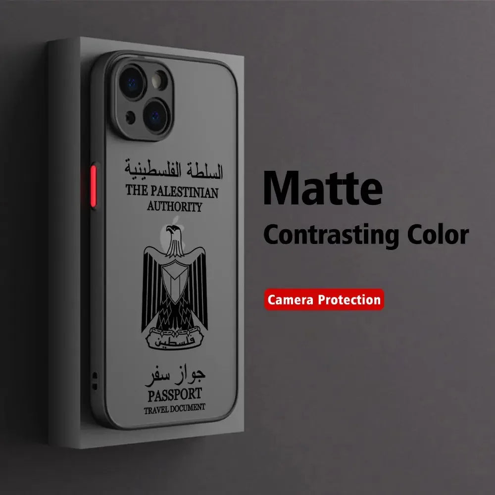 Palestine Flag Map Passport Phone Case For iPhone 13 12 11 14 15 Pro Max XSMAX X XR 15 Plus Art statue Luxury Clear Soft Cover