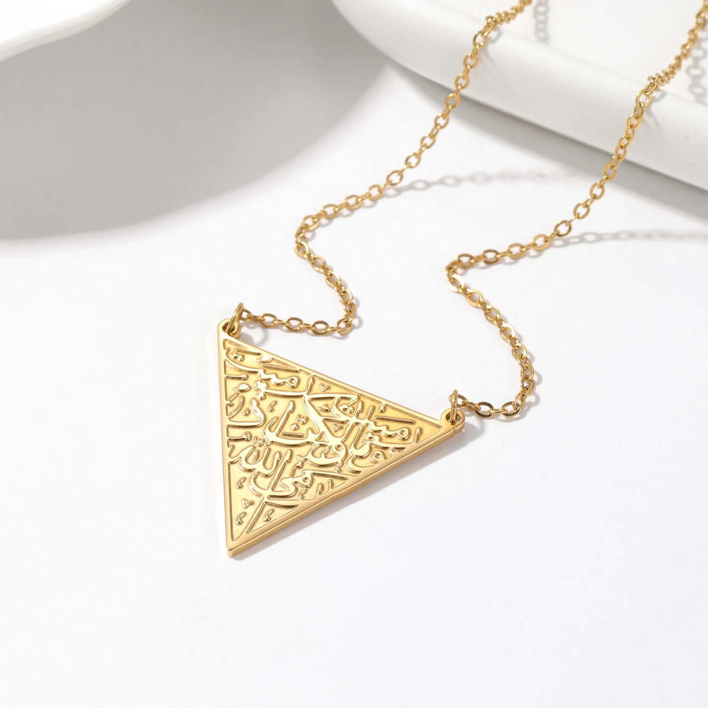 necklace Triangle victory jewelry accessories Unisex Stainless steel Jewelry gifts Arabic Love