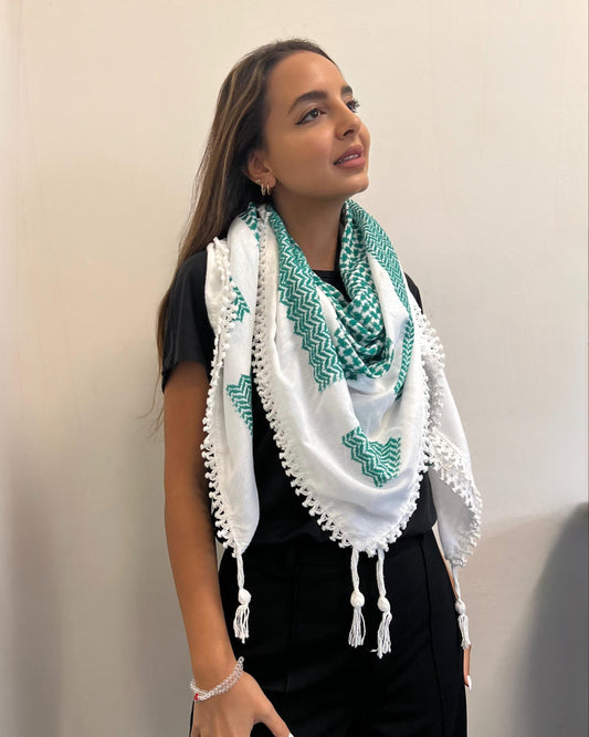 Bold Green Kufiya (Keffiyeh) | Striking Colors - Made in Jordan - Palestinian Scarf