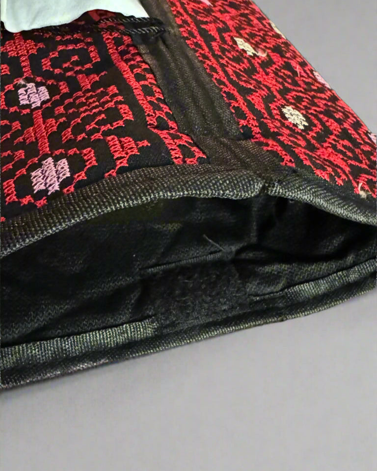 Tatreez Tissue Box | Red, Gold & Teal – Handcrafted Fabric Cover Made in Jordan