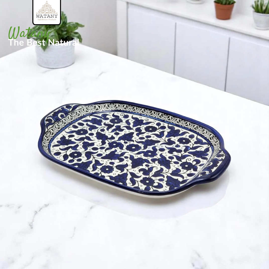 Palestinian Ceramic Serving Plate 24×34×7 cm